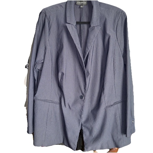 Lane Bryant Jackets & Blazers - Lane Bryant Navy‎ Blue Pinstripe Blazer Jacket Women Plus Size size 22 preloved